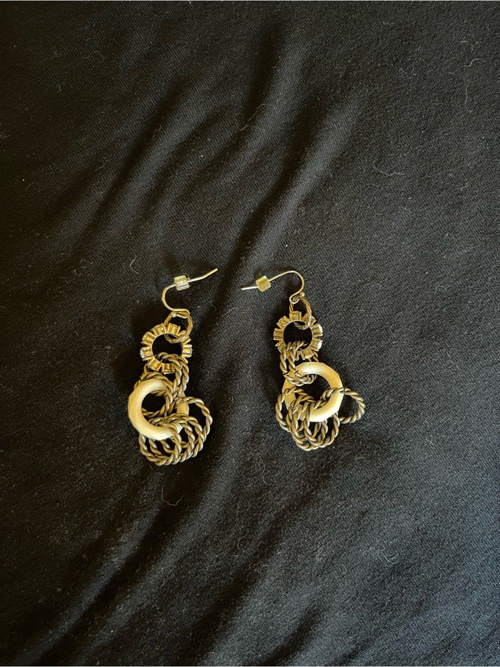 Lia Sophia Gold-Tone Interlinked Hoop Drop Earrings